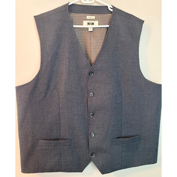 Joseph Abboud Vest Mens 3XL Denim Blue Wool Blend Classic Fit Country Wedding - Picture 1 of 4